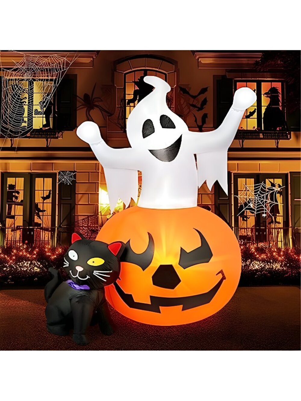 5 FT Halloween Inflatables Outdoor Ghost Pumpkin Black Cat Decor